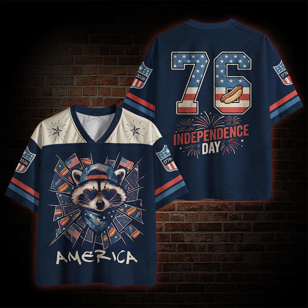 America Raccoon Hot Dog Mesh Jersey