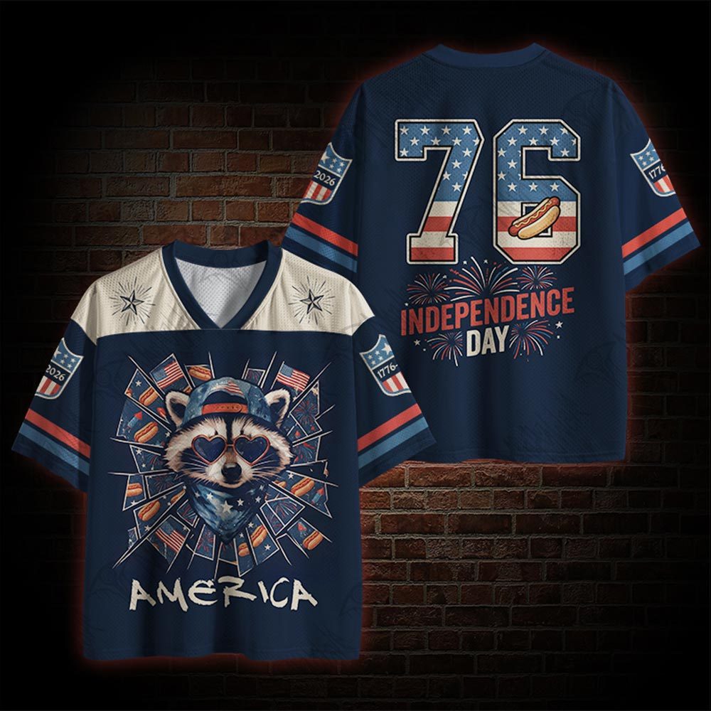 America Raccoon Hot Dog Mesh Jersey