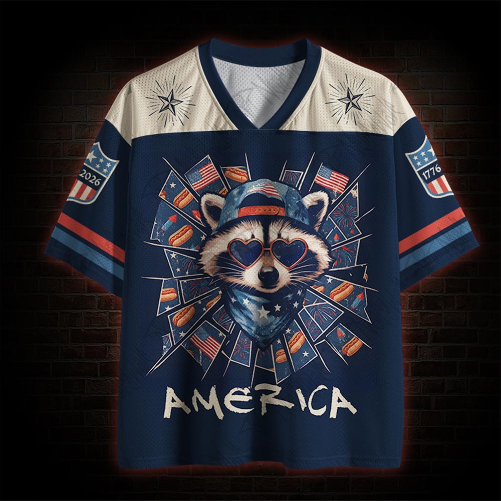 America Raccoon Hot Dog Mesh Jersey