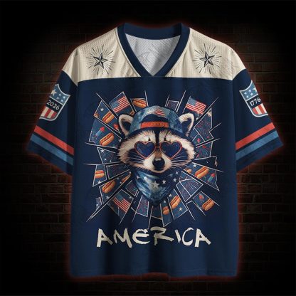 America Raccoon Hot Dog Mesh Jersey