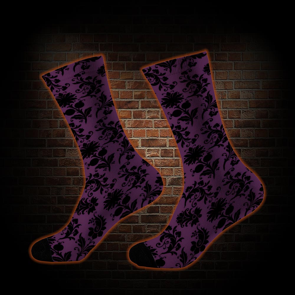 Black Floral Socks