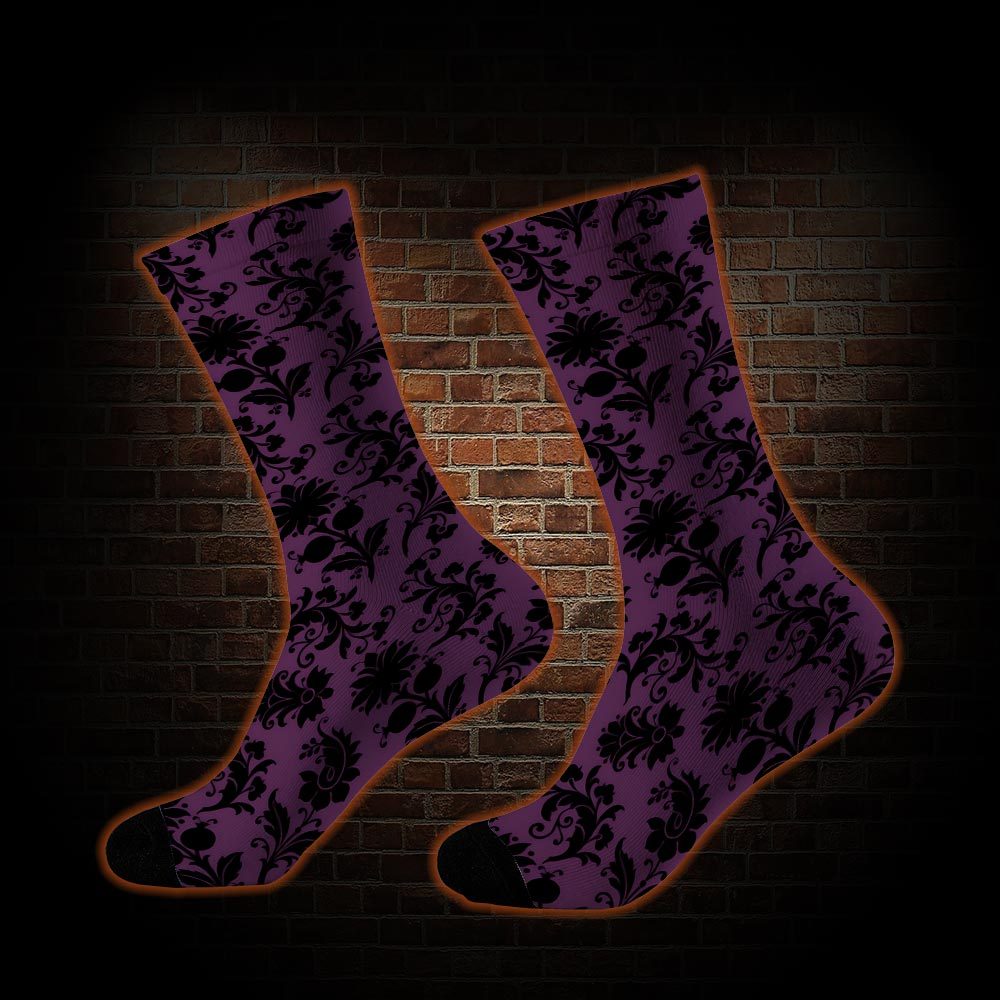 Black Floral Socks