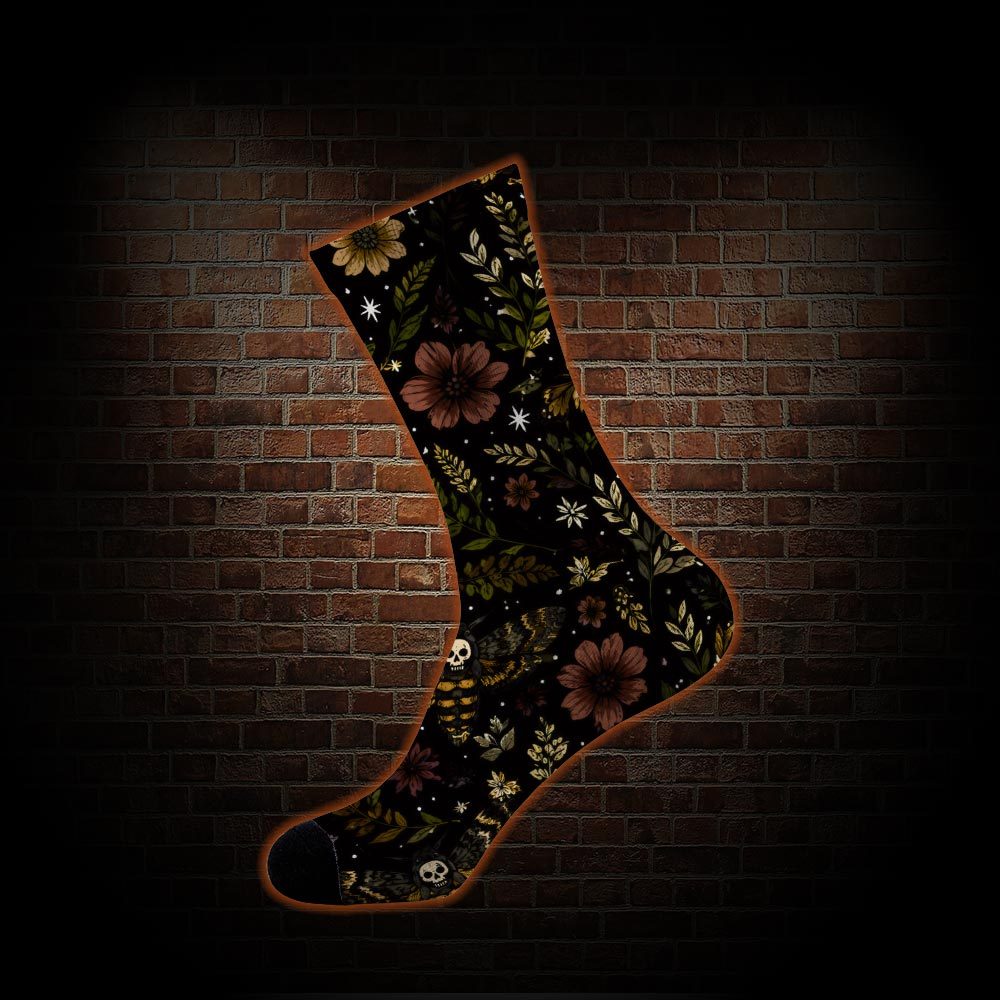Floral Death Moth Socks