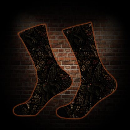 Cryptid Floral Mushroom Socks