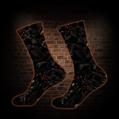 Vintage Botanical Bat Vine Floral Socks