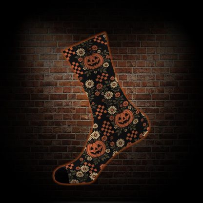 Retro Floral Pumpkin Socks