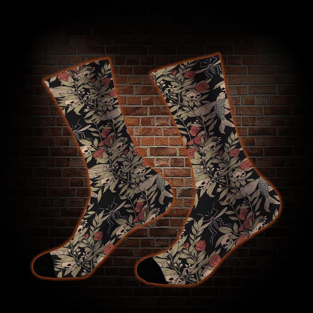 Skull and Flying Fish Socks