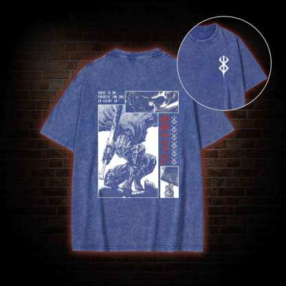 To Wield A Sword is to be Alive Back Print Washed T-shirt