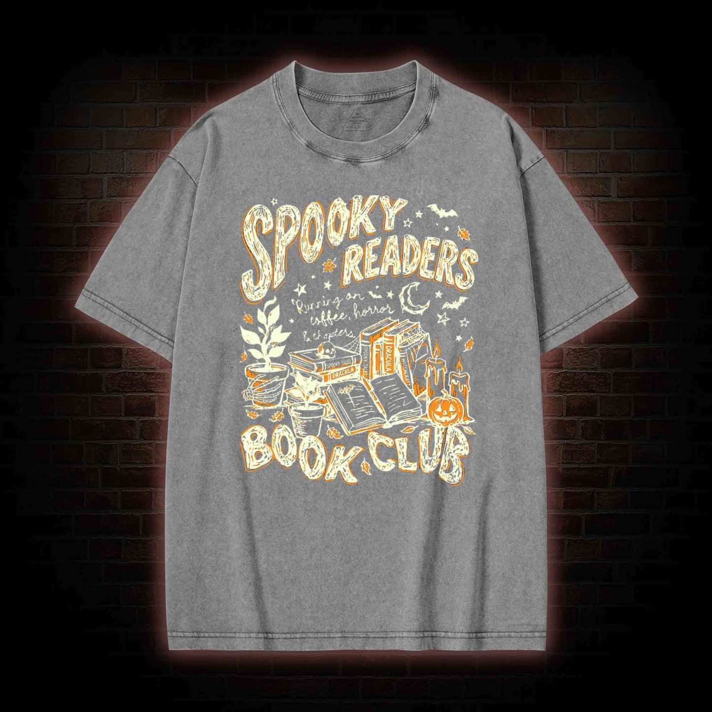 Spooky Readers Book Club Halloween Washed T-shirt