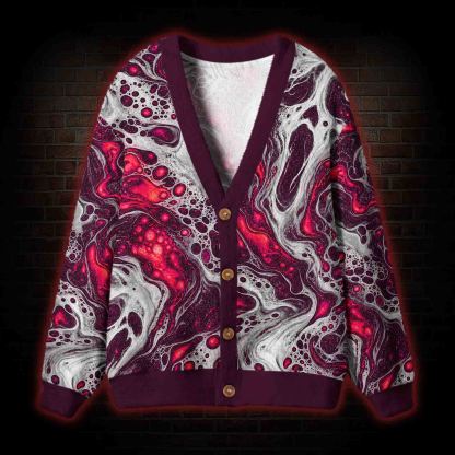 Blood Swirl Cardigan Sweater