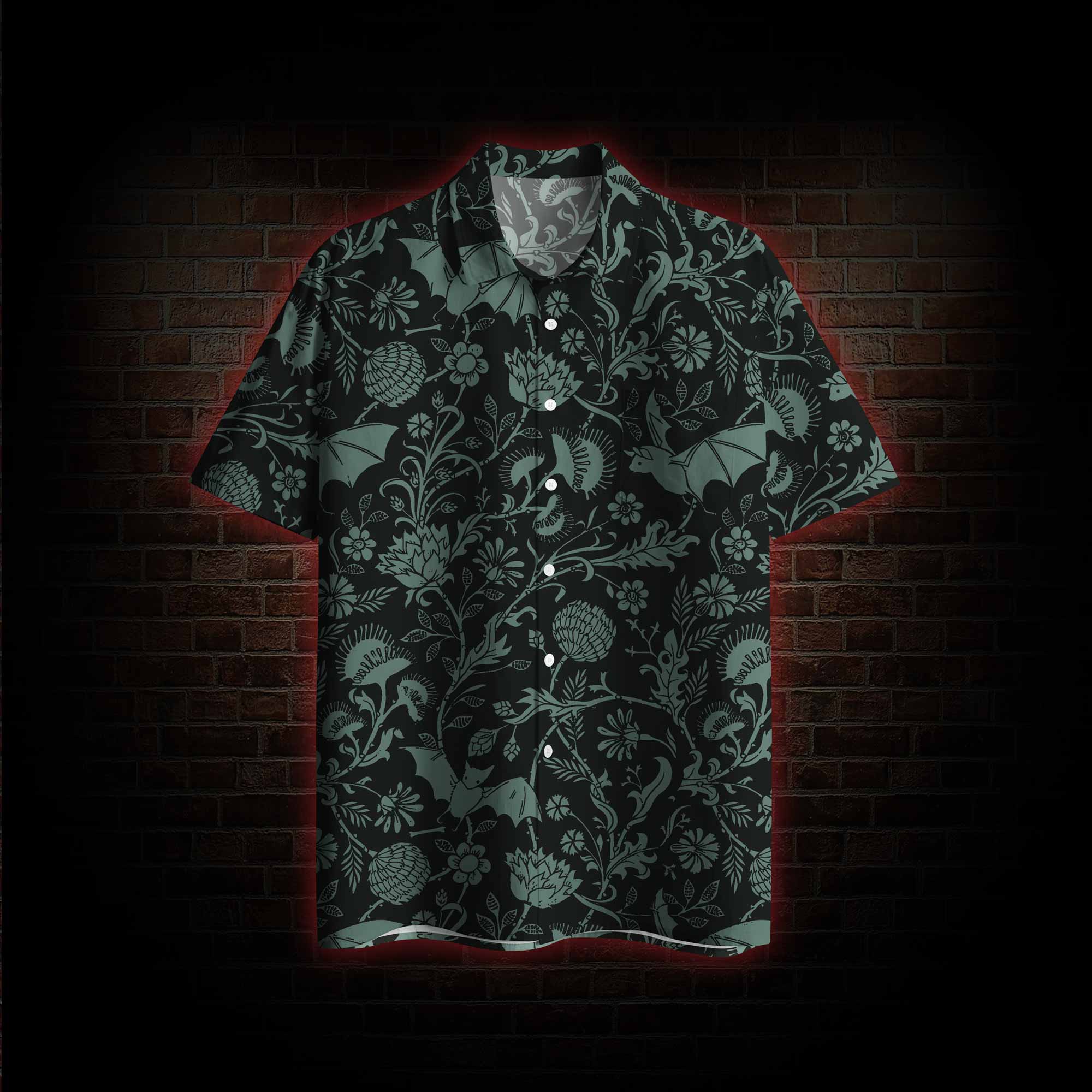 Bats and Flowers Hawaiian Shirt