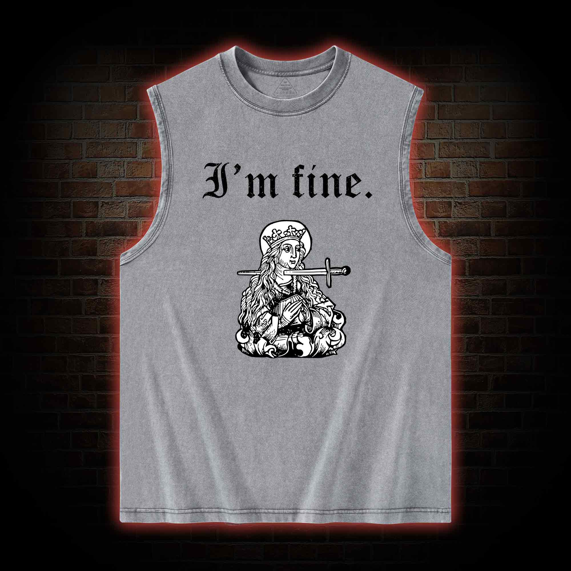 I'm Fine Washed Tank Top