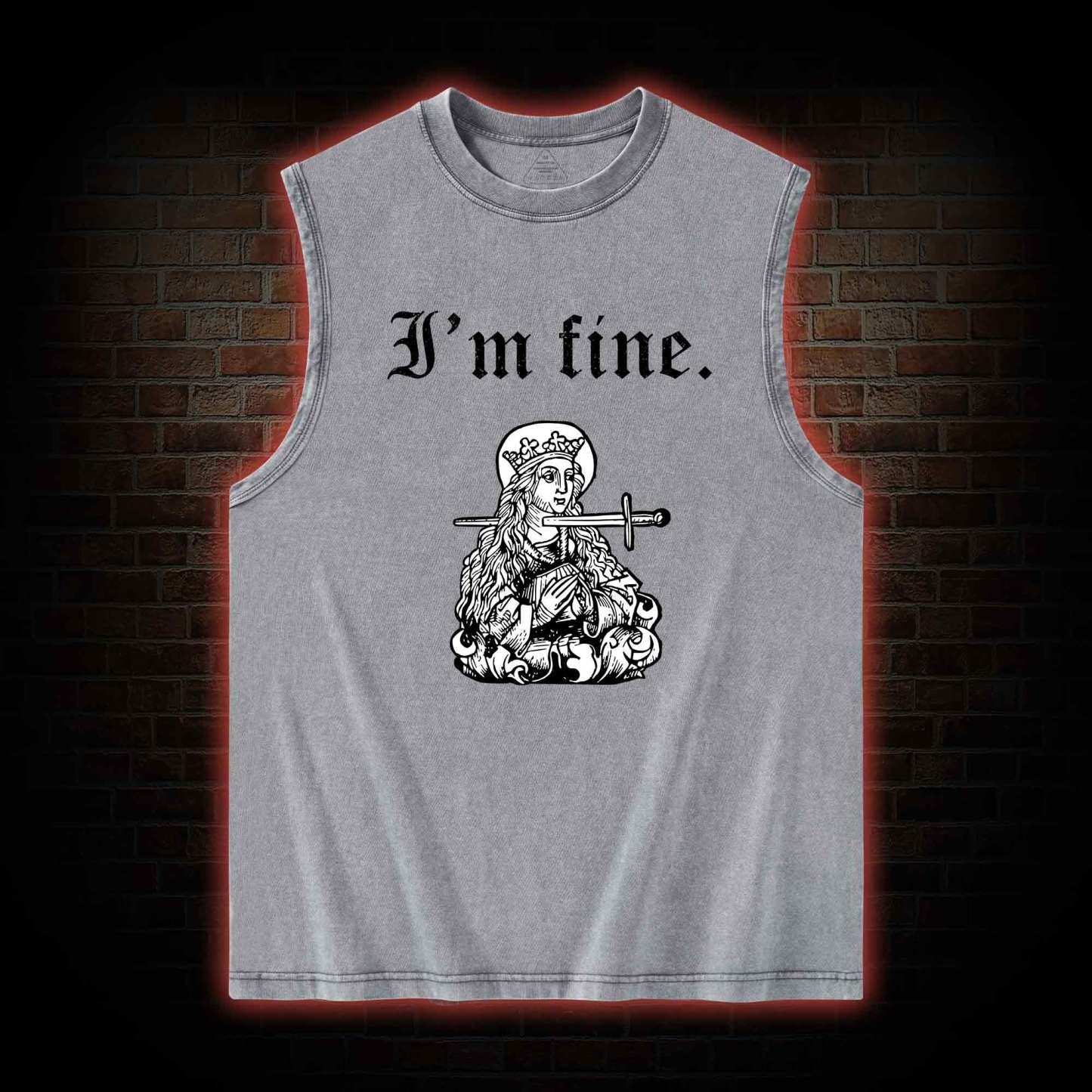 I'm Fine Washed Tank Top