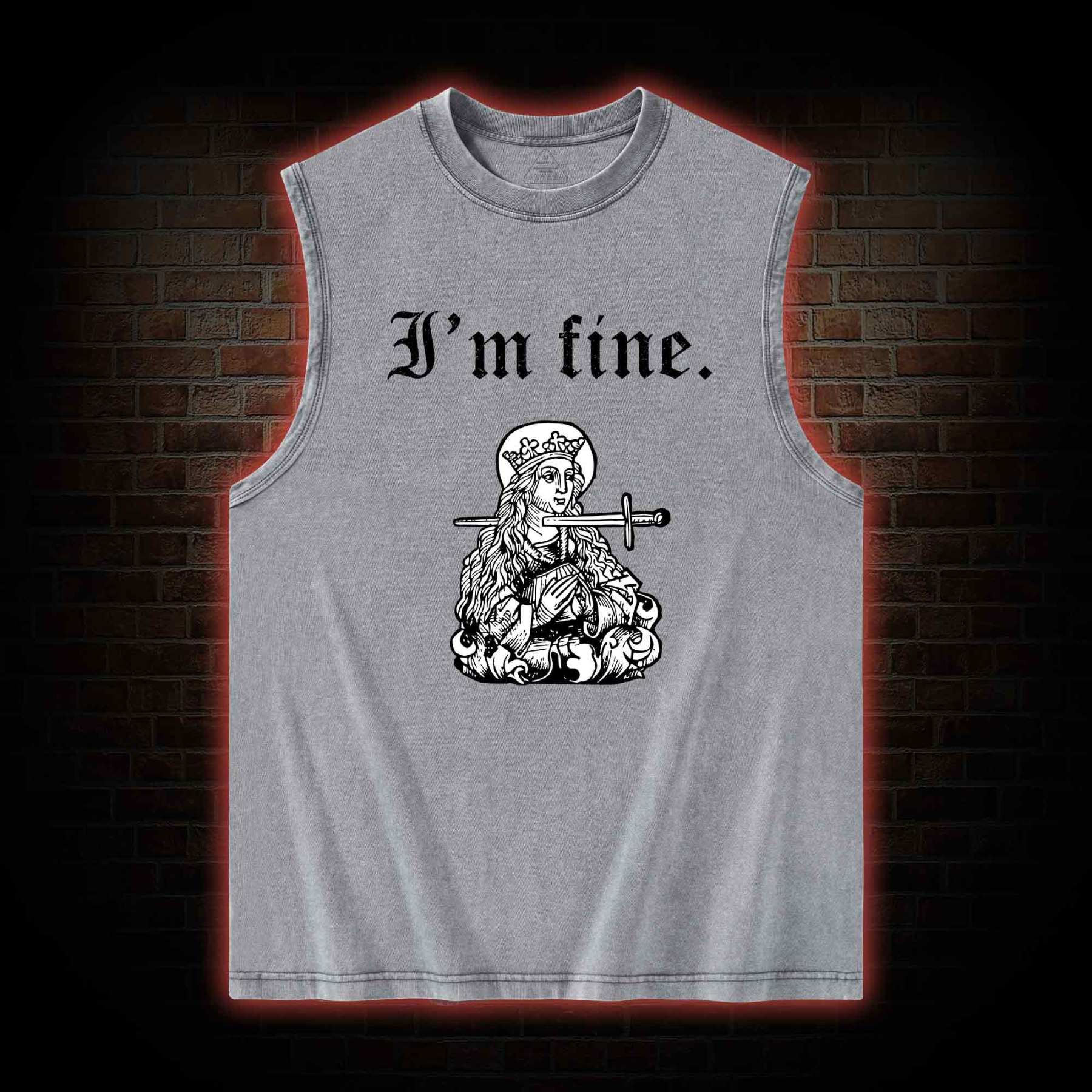 I'm Fine Washed Tank Top