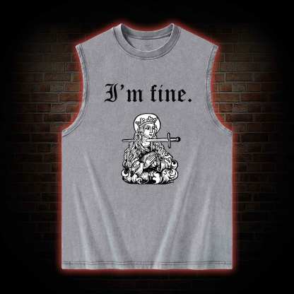 I'm Fine Washed Tank Top