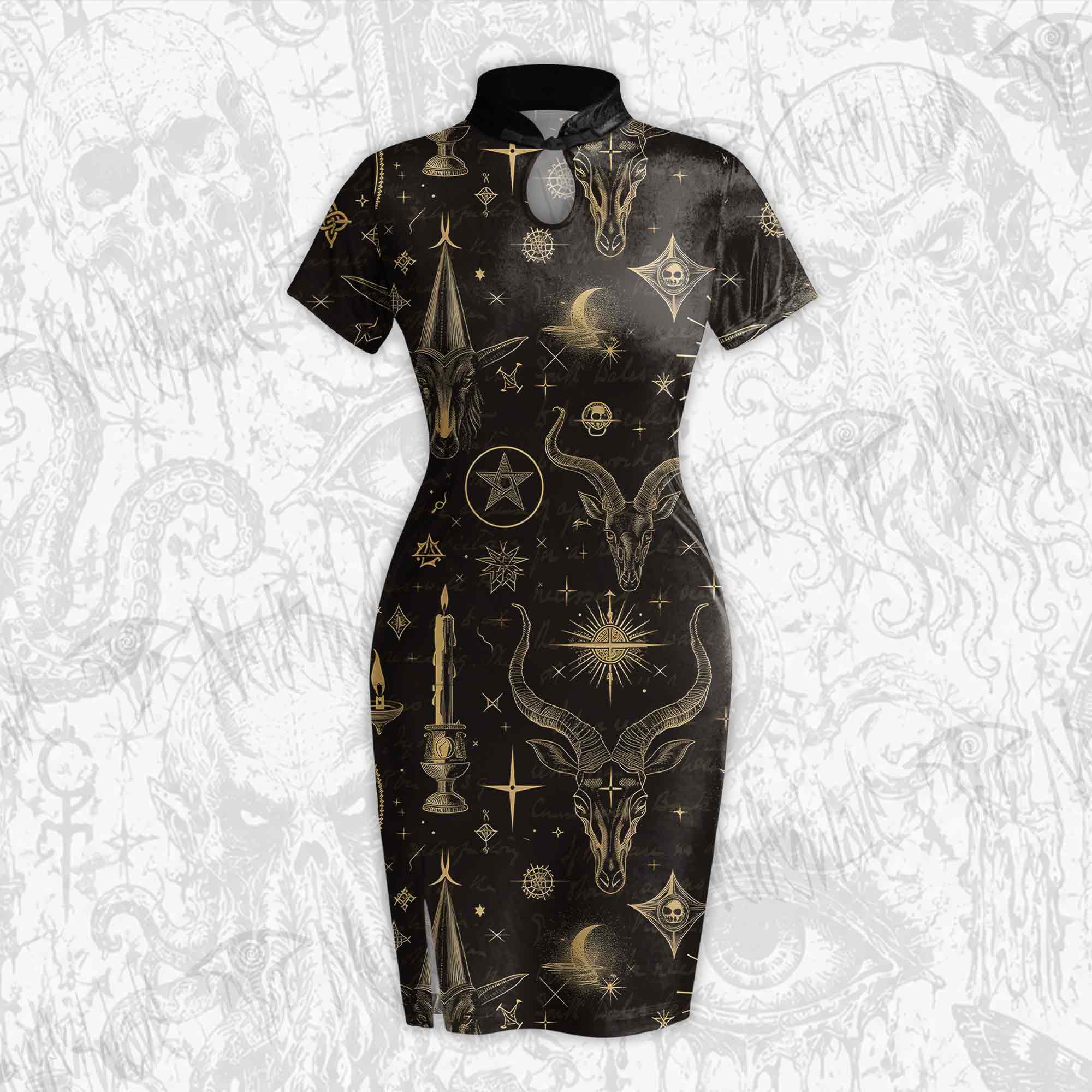 Baphomet Velvet Mini Dress