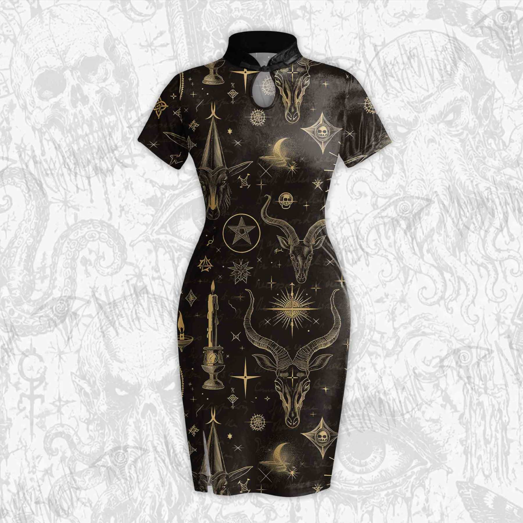Baphomet Velvet Mini Dress