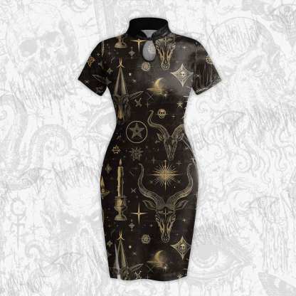 Baphomet Velvet Mini Dress