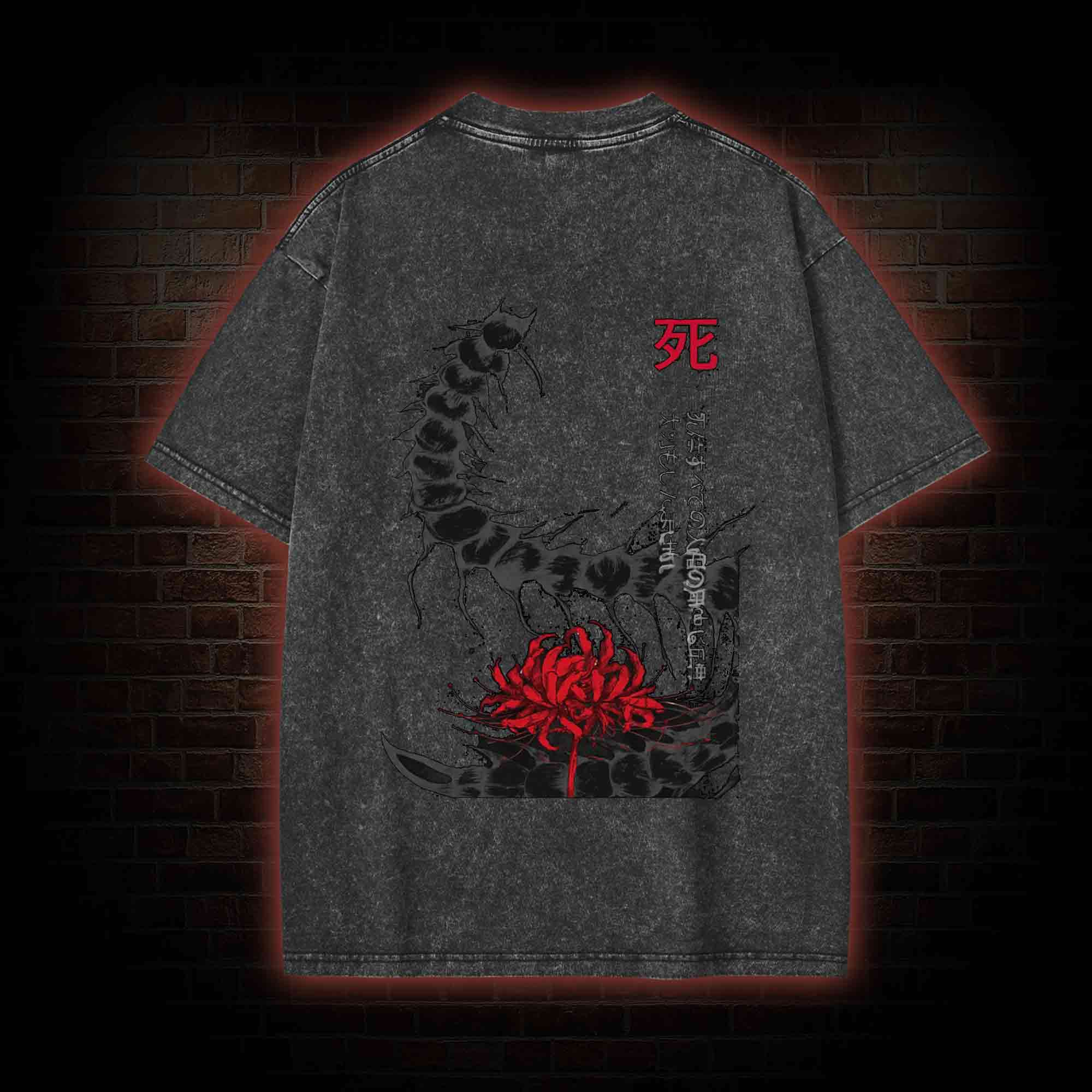 3304 Back Print Washed T-shirt