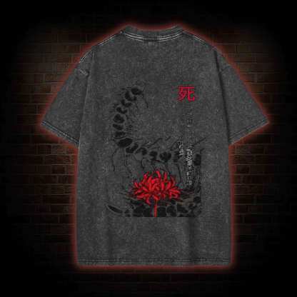 3304 Back Print Washed T-shirt