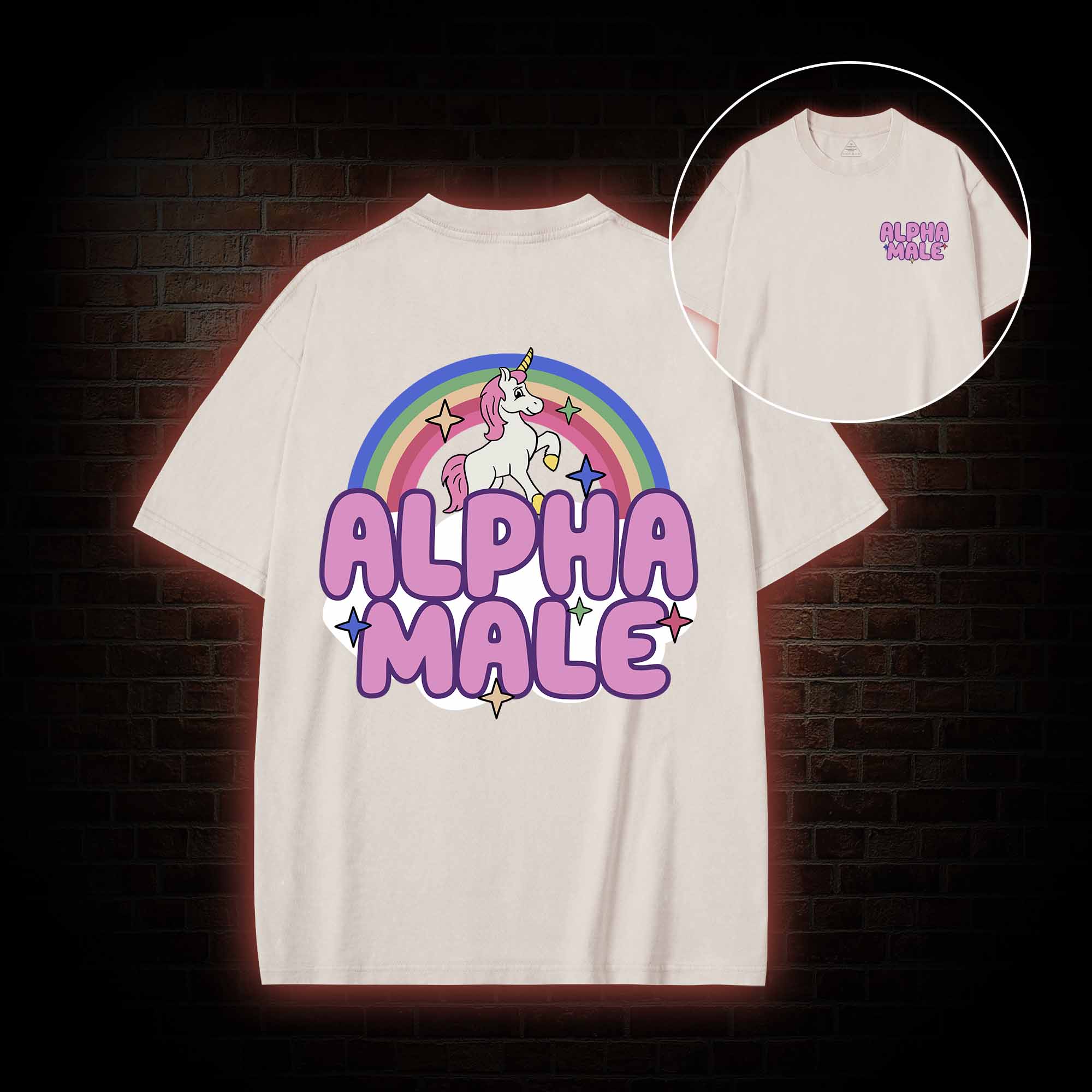 Alpha Male Back Print Washed T-shirt