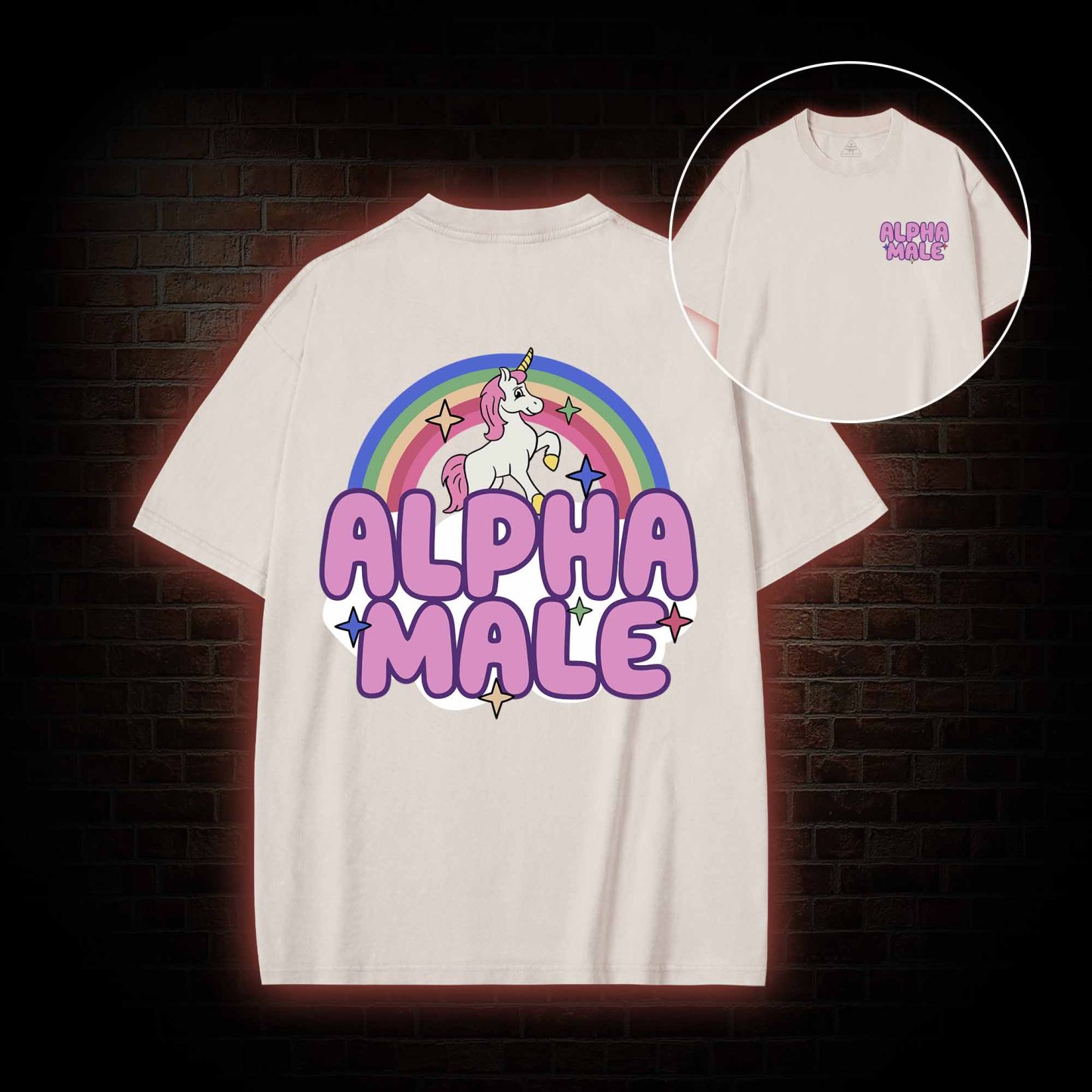 Alpha Male Back Print Washed T-shirt