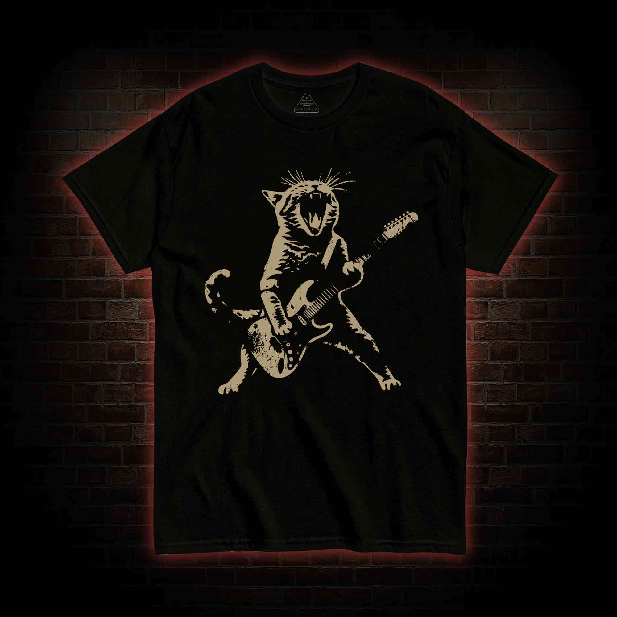 Rock Cat Playing Guitar T-shirt