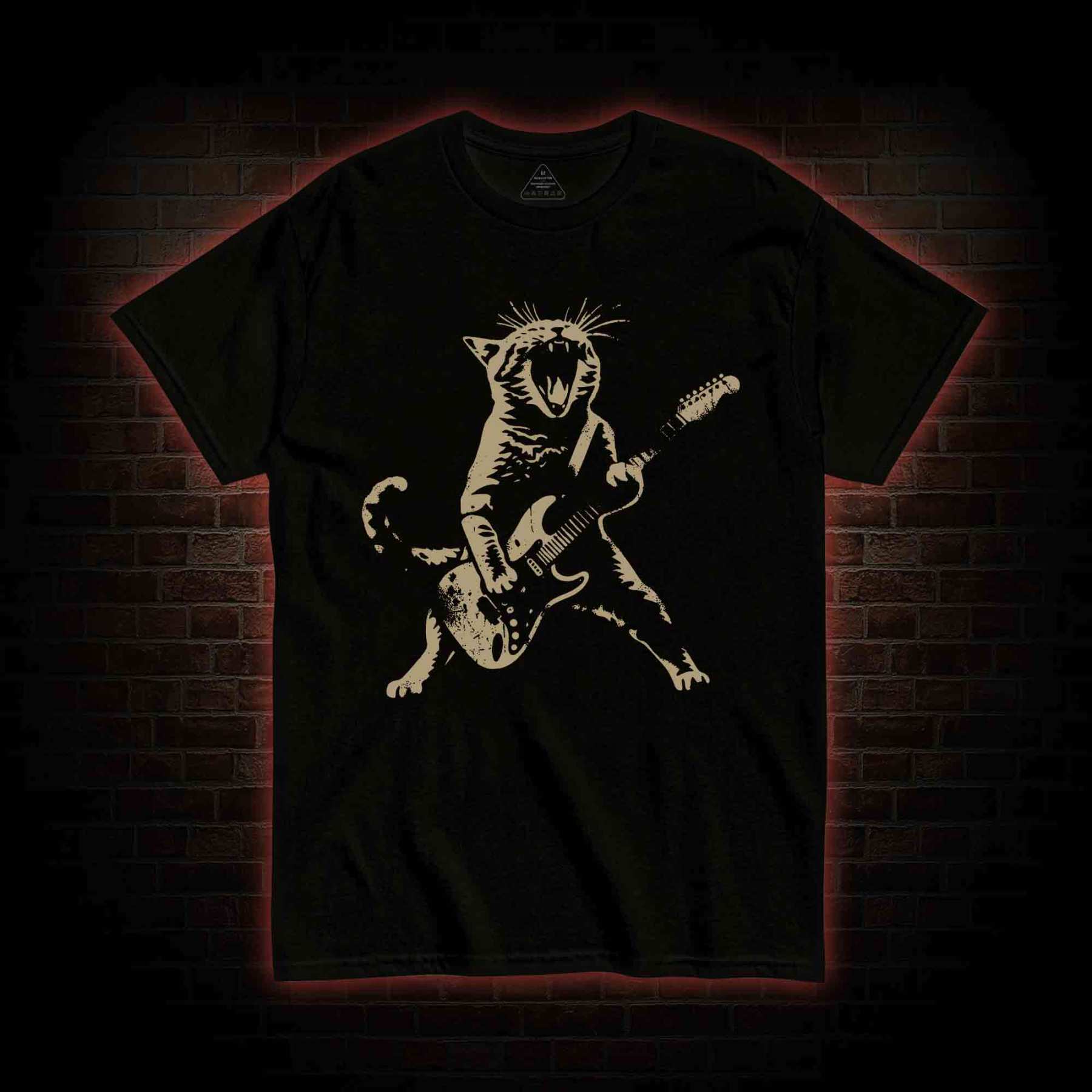Rock Cat Playing Guitar T-shirt