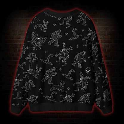Cryptid UFO Doodle Cardigan Sweater
