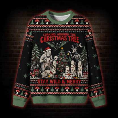 Lurking Christmas Tree Ugly Sweatshirts