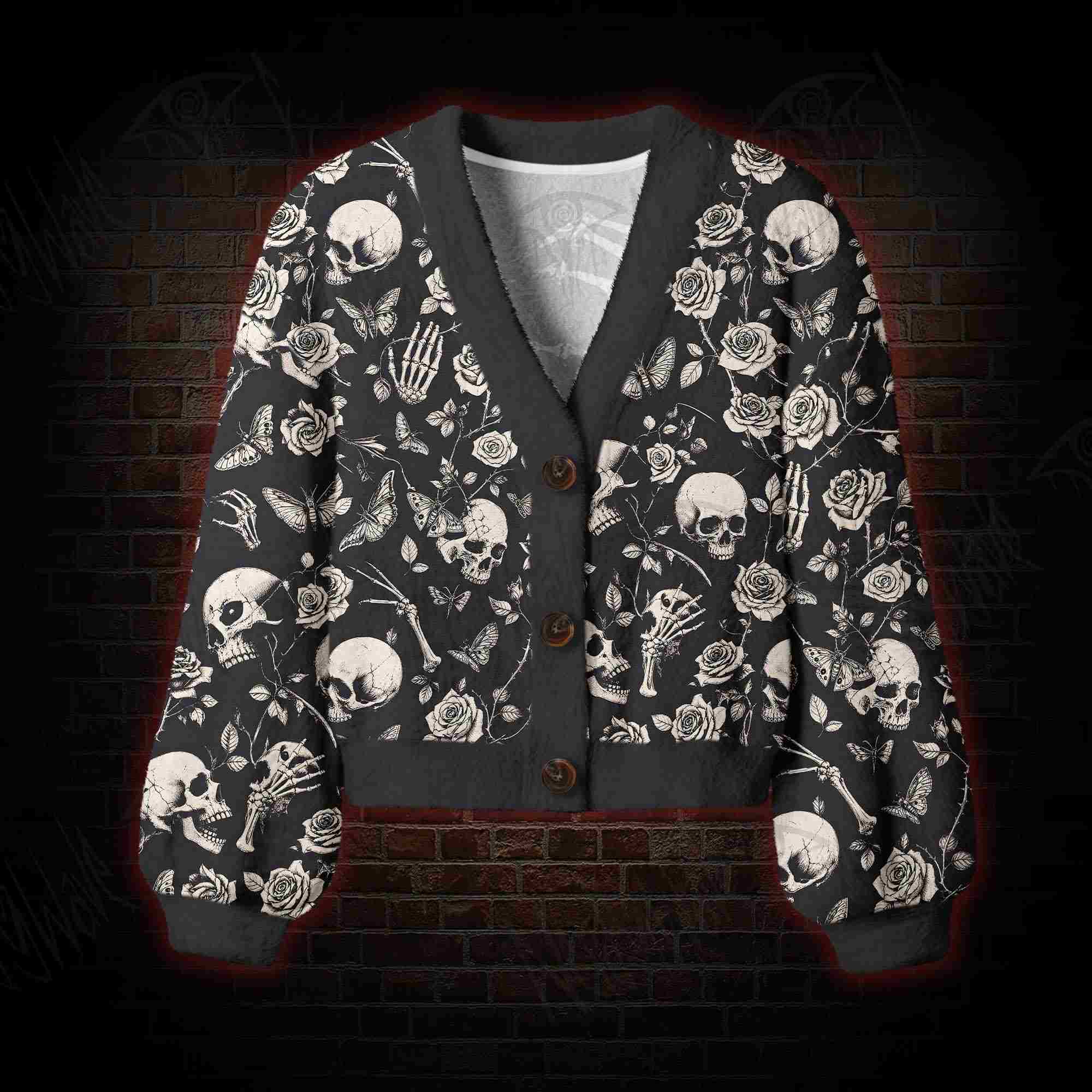 Bone Butterfly Bloom Women's Cardigan Sweater