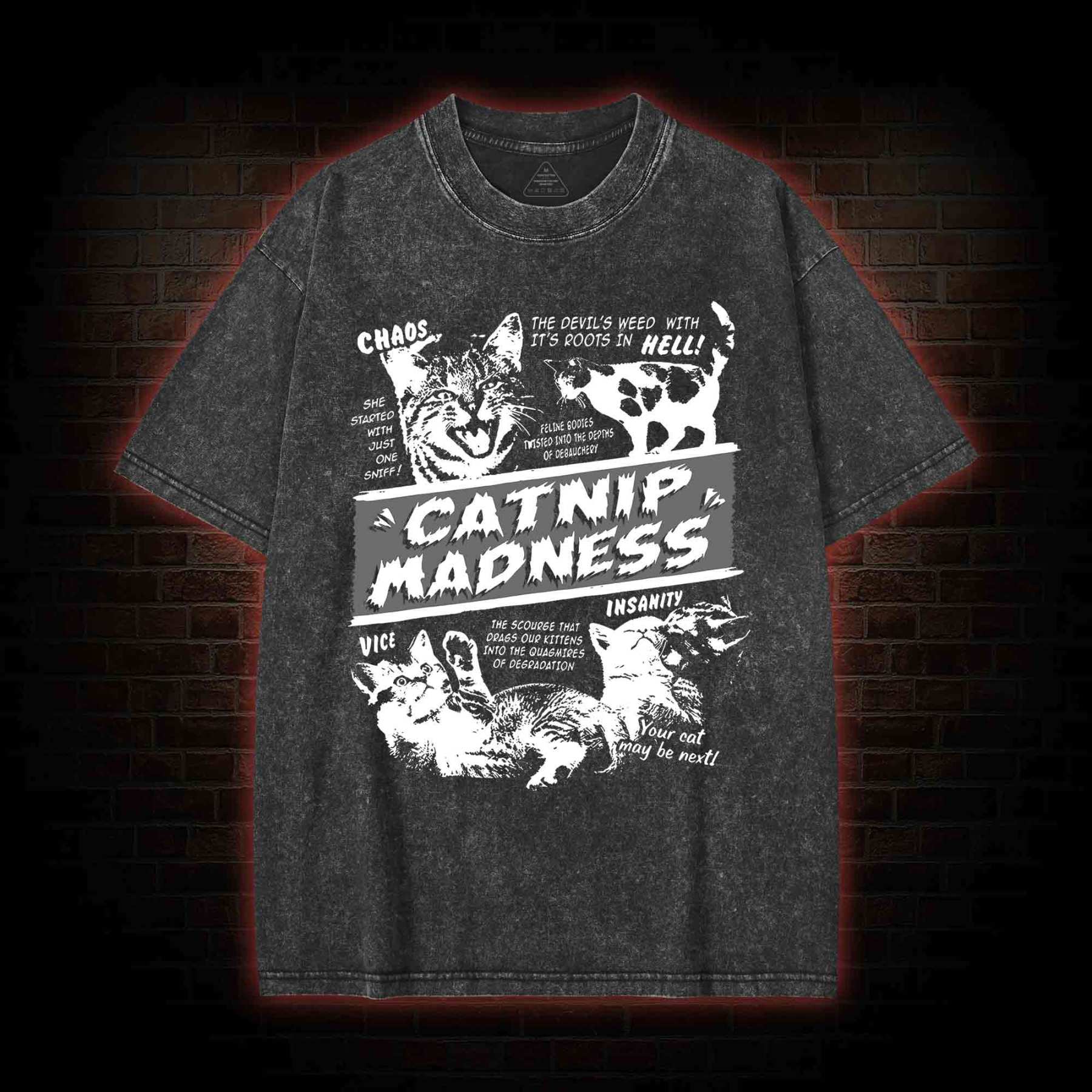 Catnip Madness Washed T-shirt