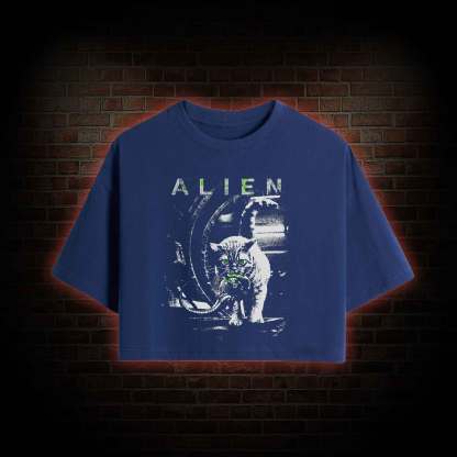 Alien Cat Crop Top