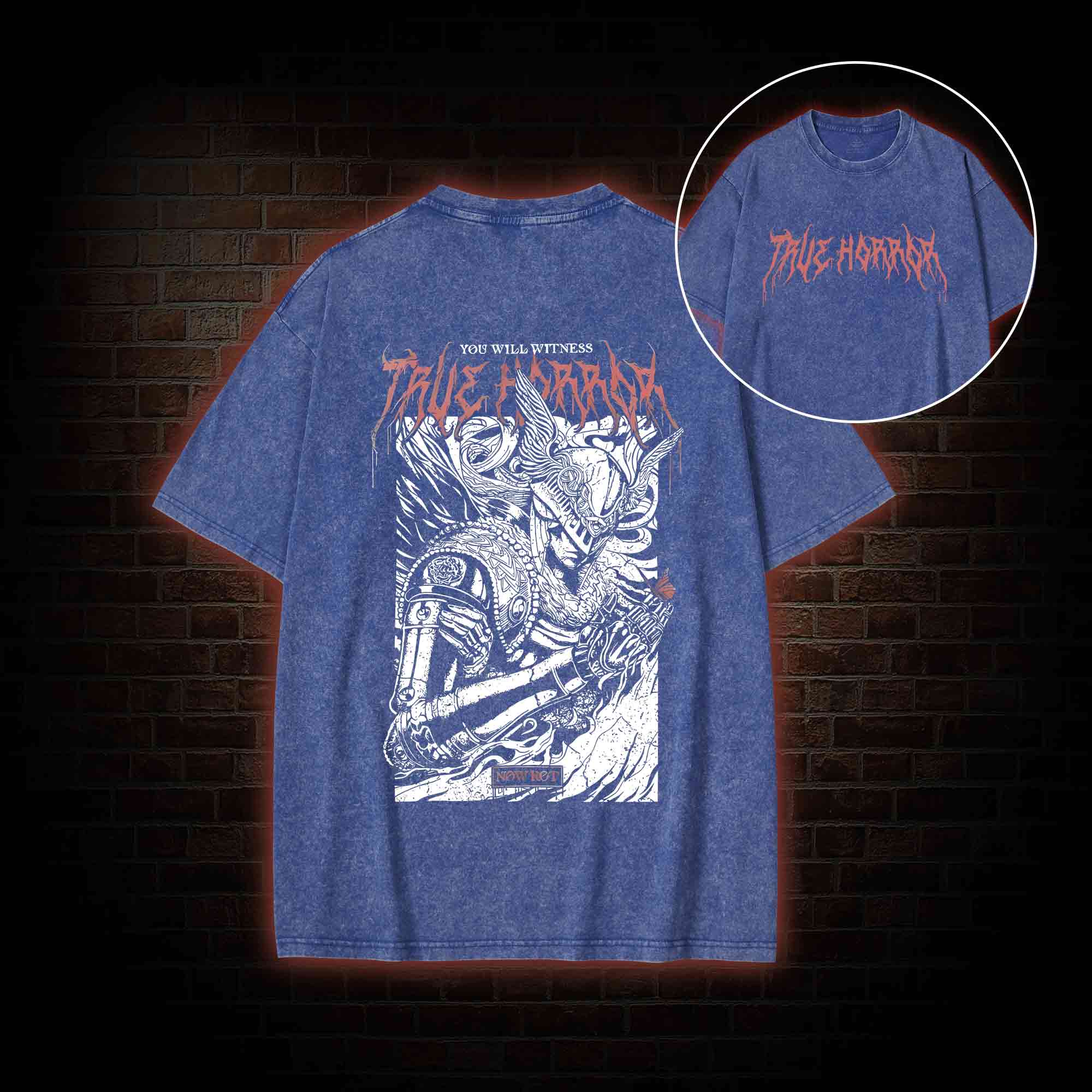 You Will Witness True Horror Back Print Washed T-shirt