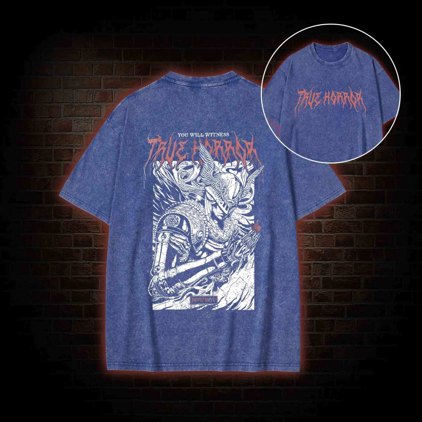 You Will Witness True Horror Back Print Washed T-shirt
