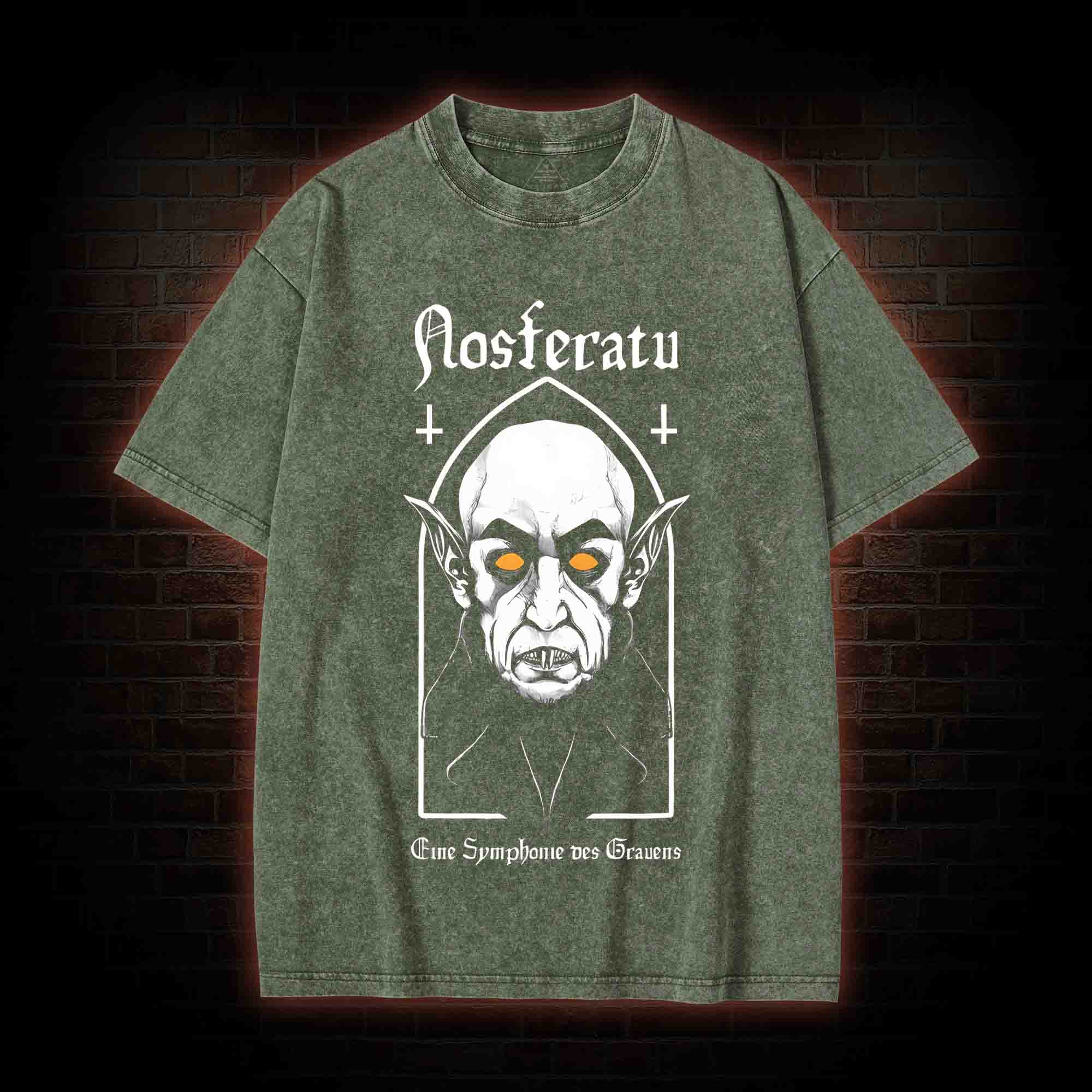 Nosferatu Symphonie Vampire Dracula Washed T-shirt