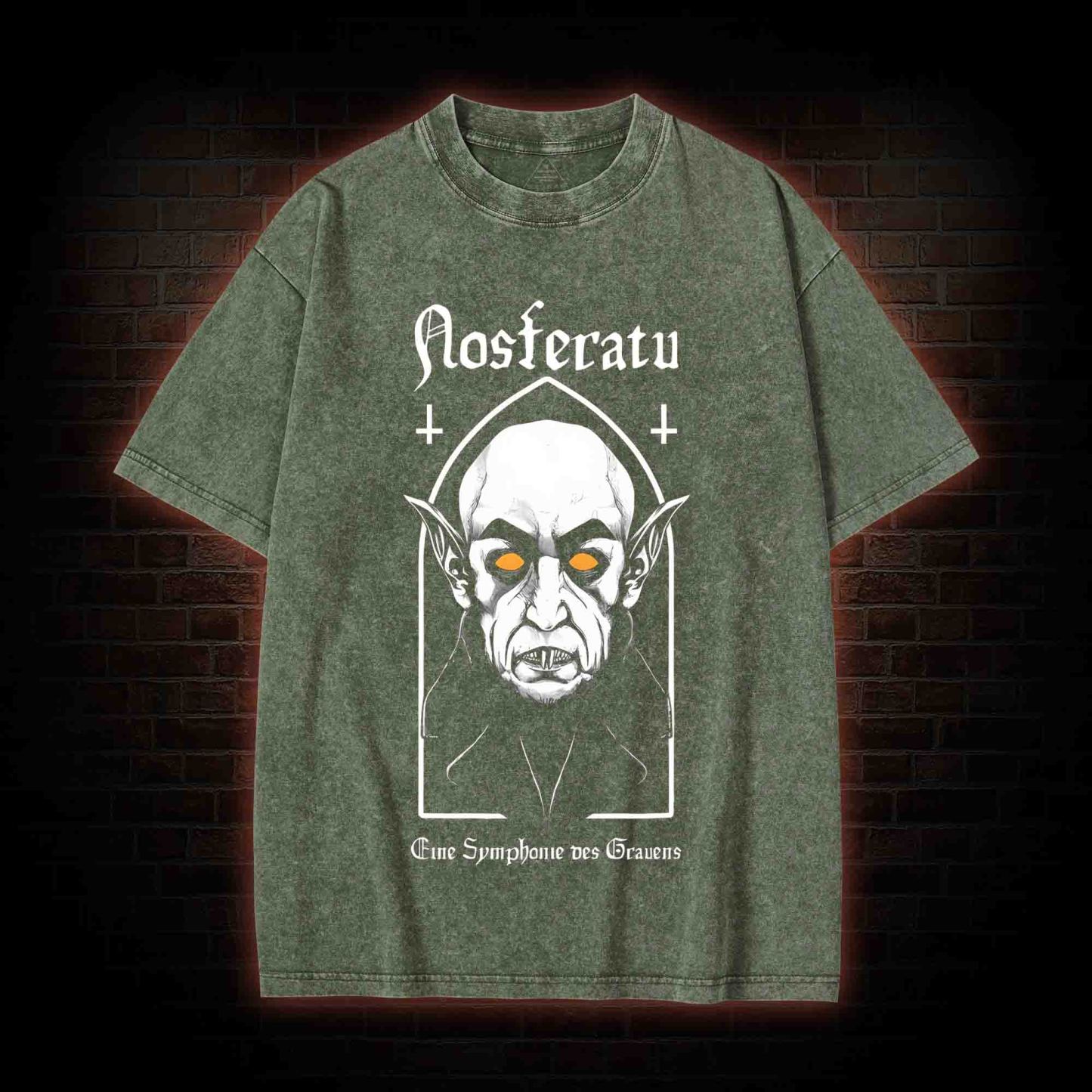 Nosferatu Symphonie Vampire Dracula Washed T-shirt