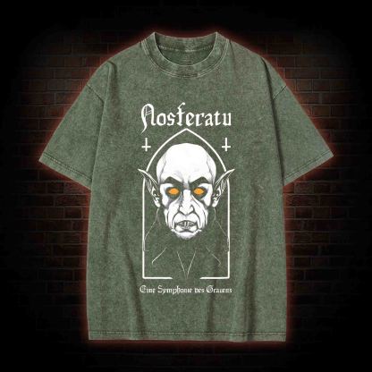 Nosferatu Symphonie Vampire Dracula Washed T-shirt