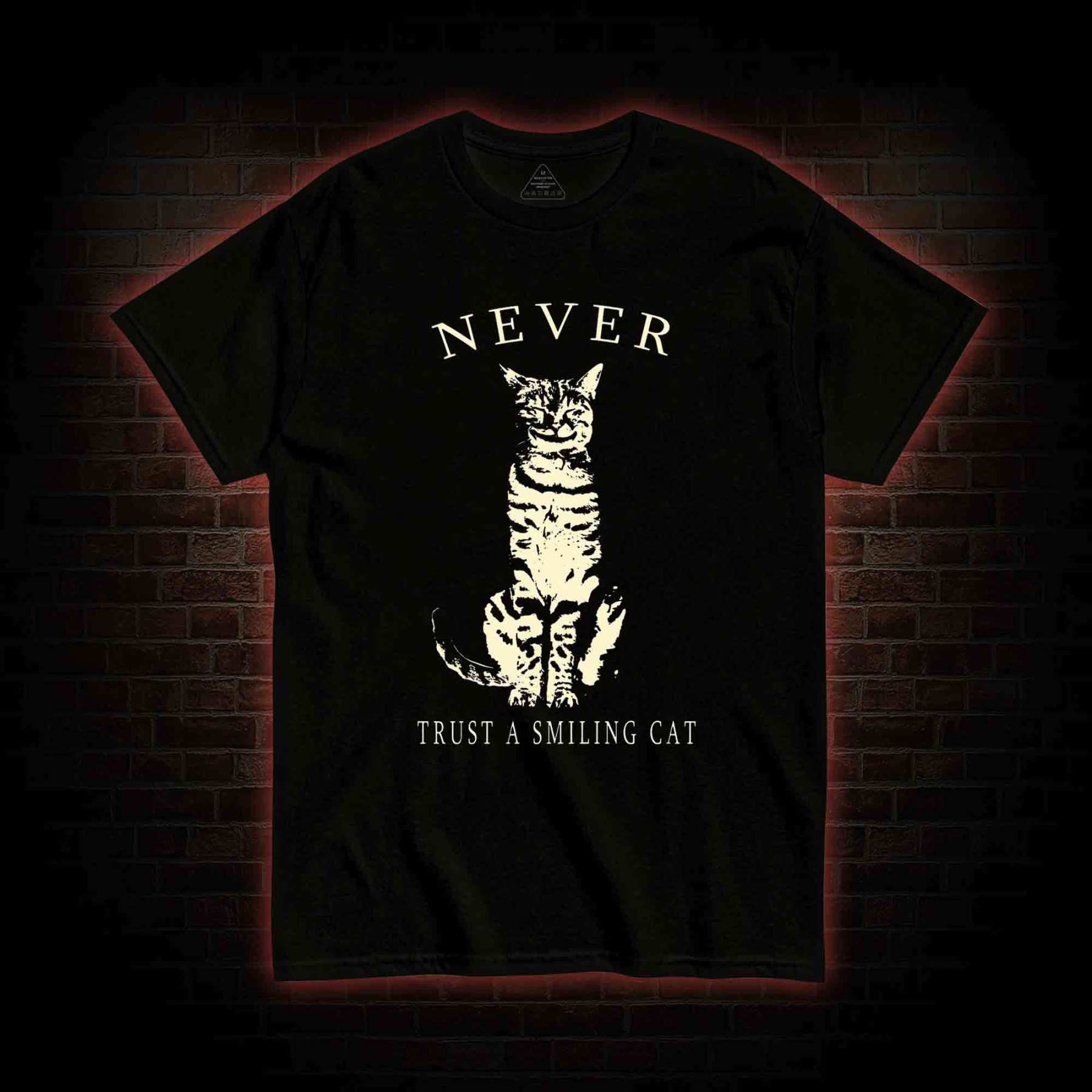 Never Trust A Smiling Cat T-shirt