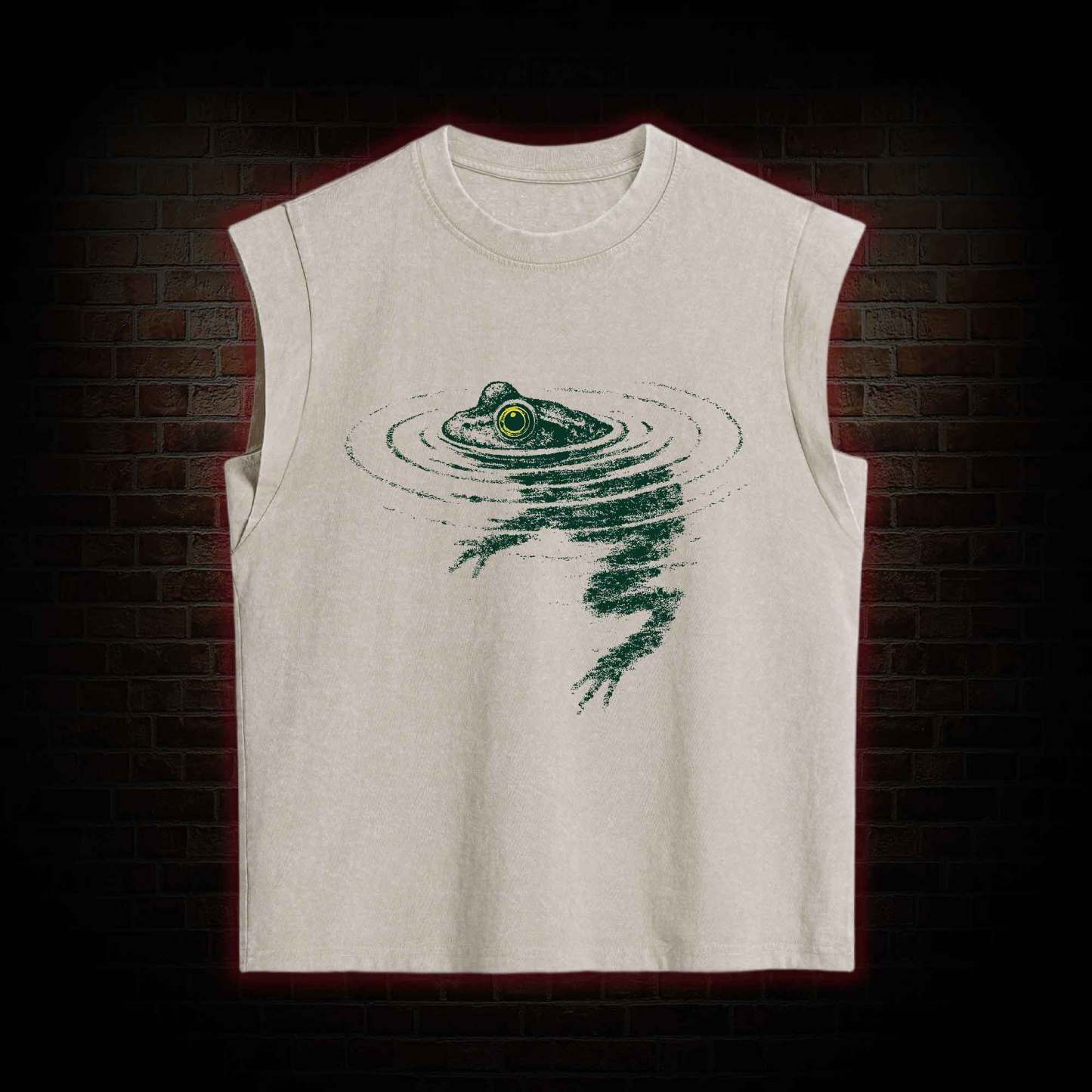 Frog Swimming Women's Washed Tank Top