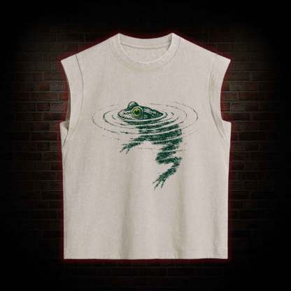 Frog Swimming Women's Washed Tank Top