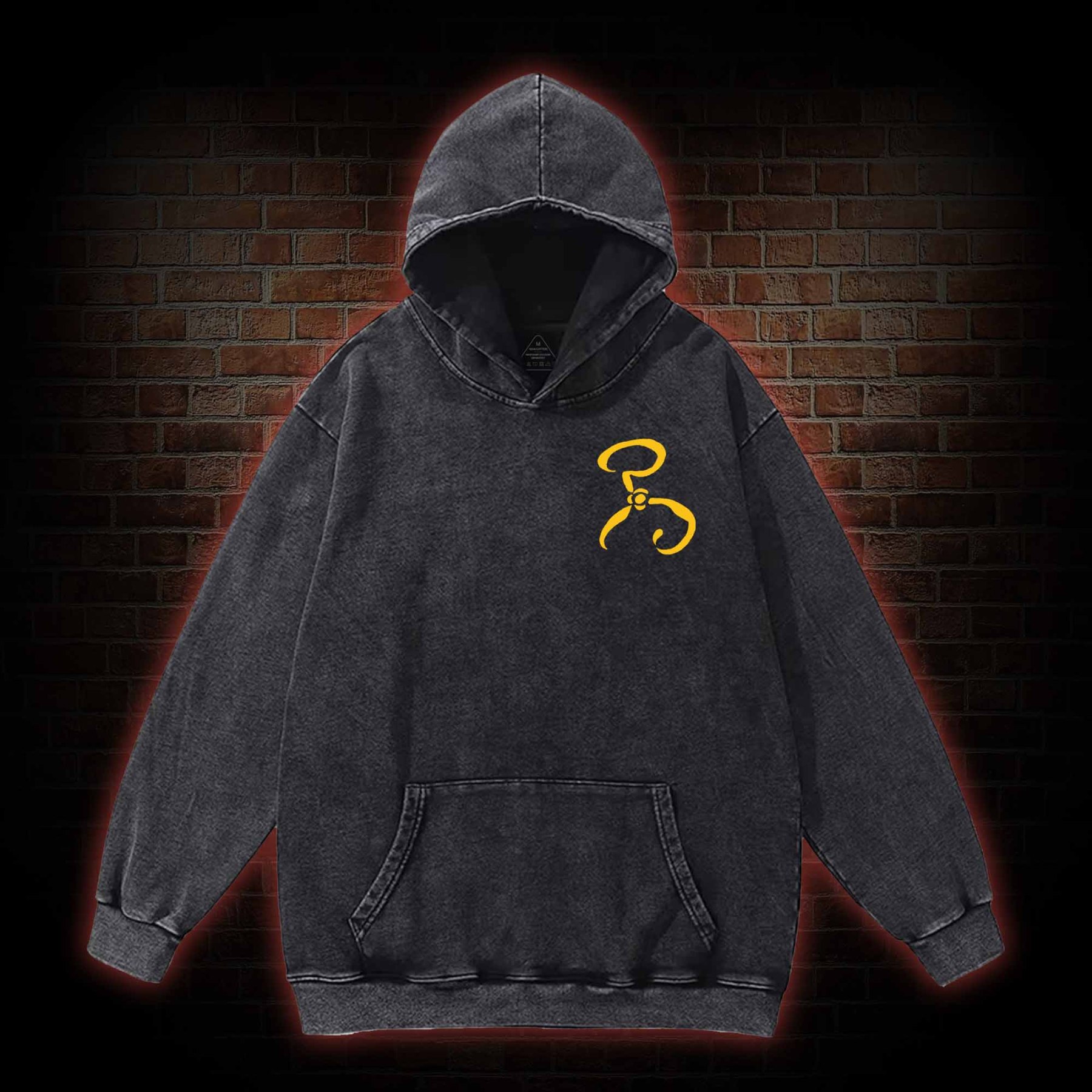 The King in Yellow Cthulhu Back Print Washed Hoodie