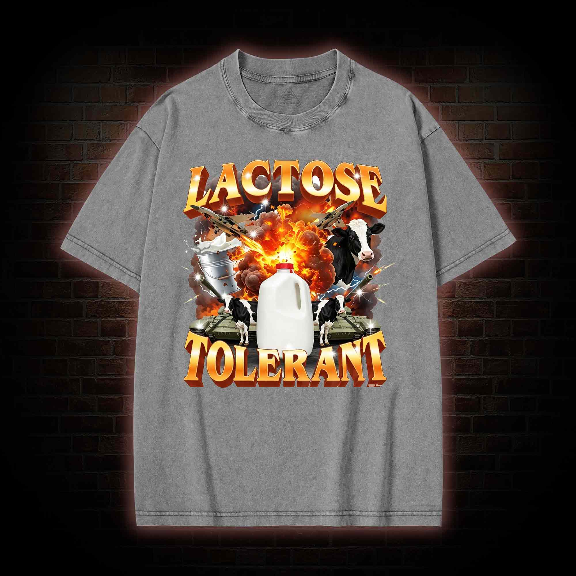 Lactose Tolerant Vintage Graphic Washed T-shirt