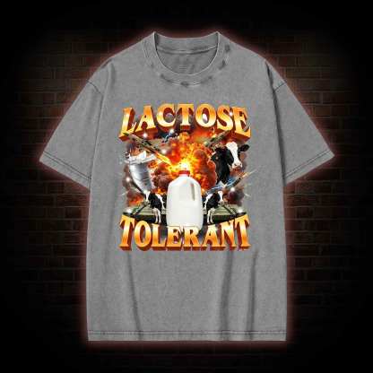 Lactose Tolerant Vintage Graphic Washed T-shirt