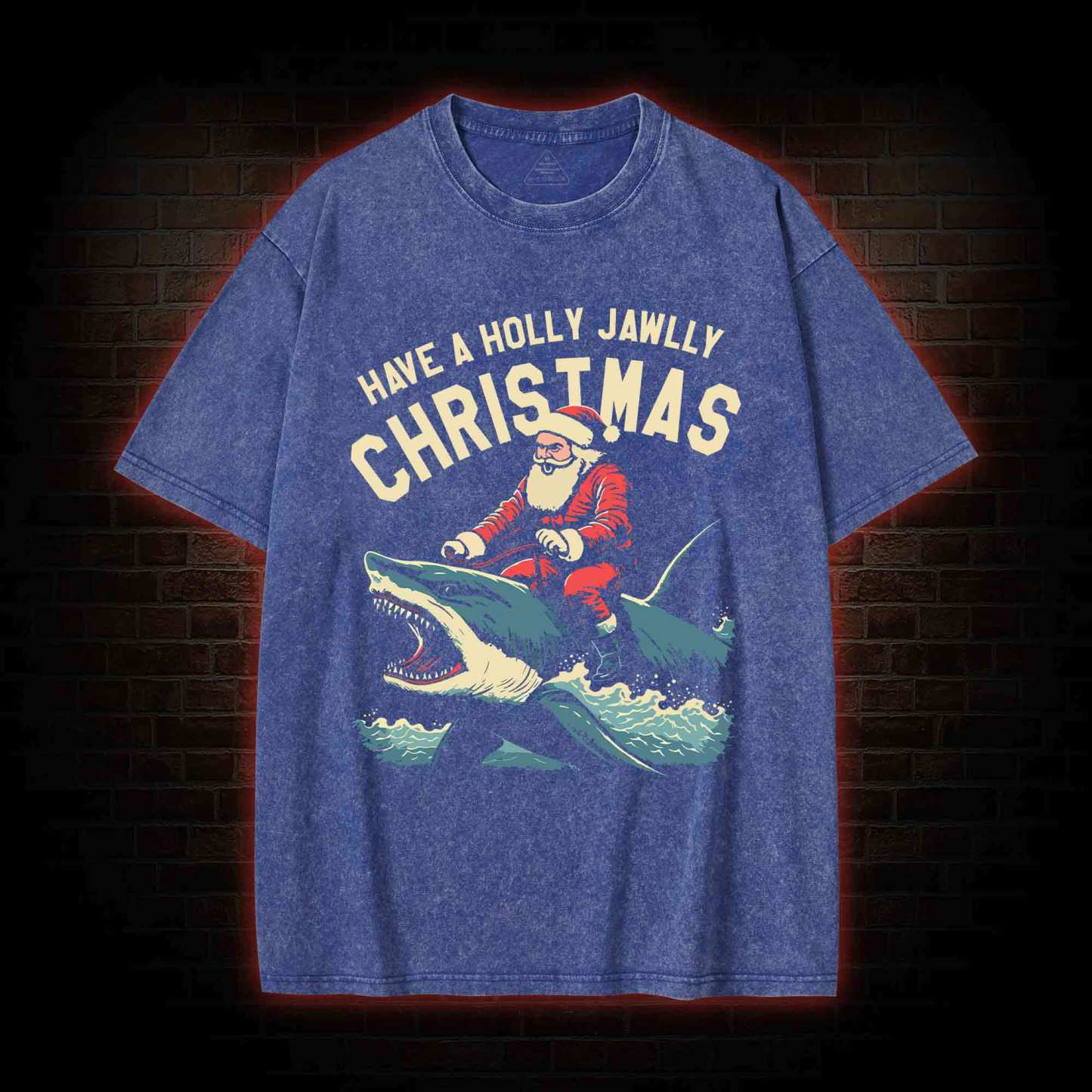 Have A Holly Jawlly Christmas Washed T-shirt