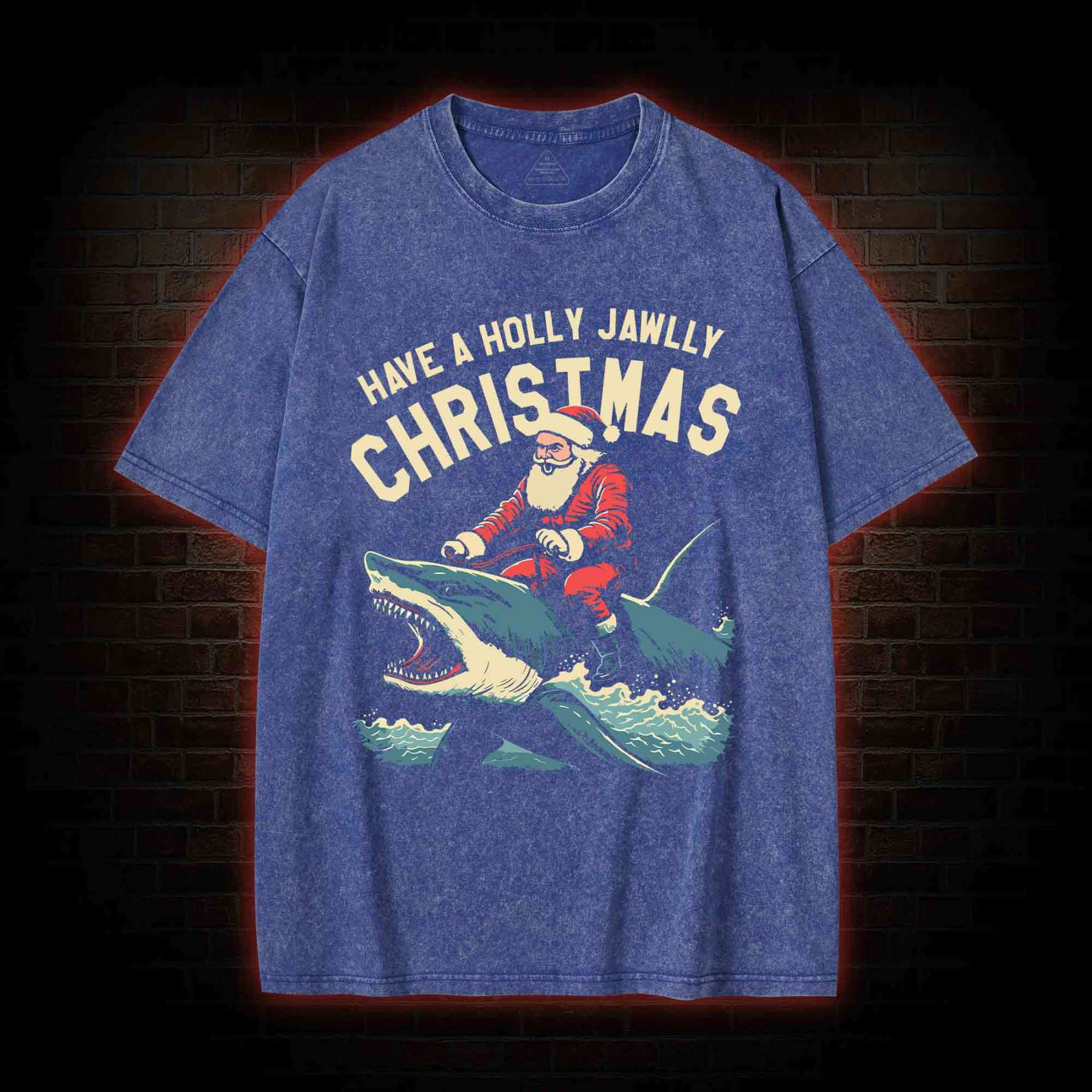 Have A Holly Jawlly Christmas Washed T-shirt