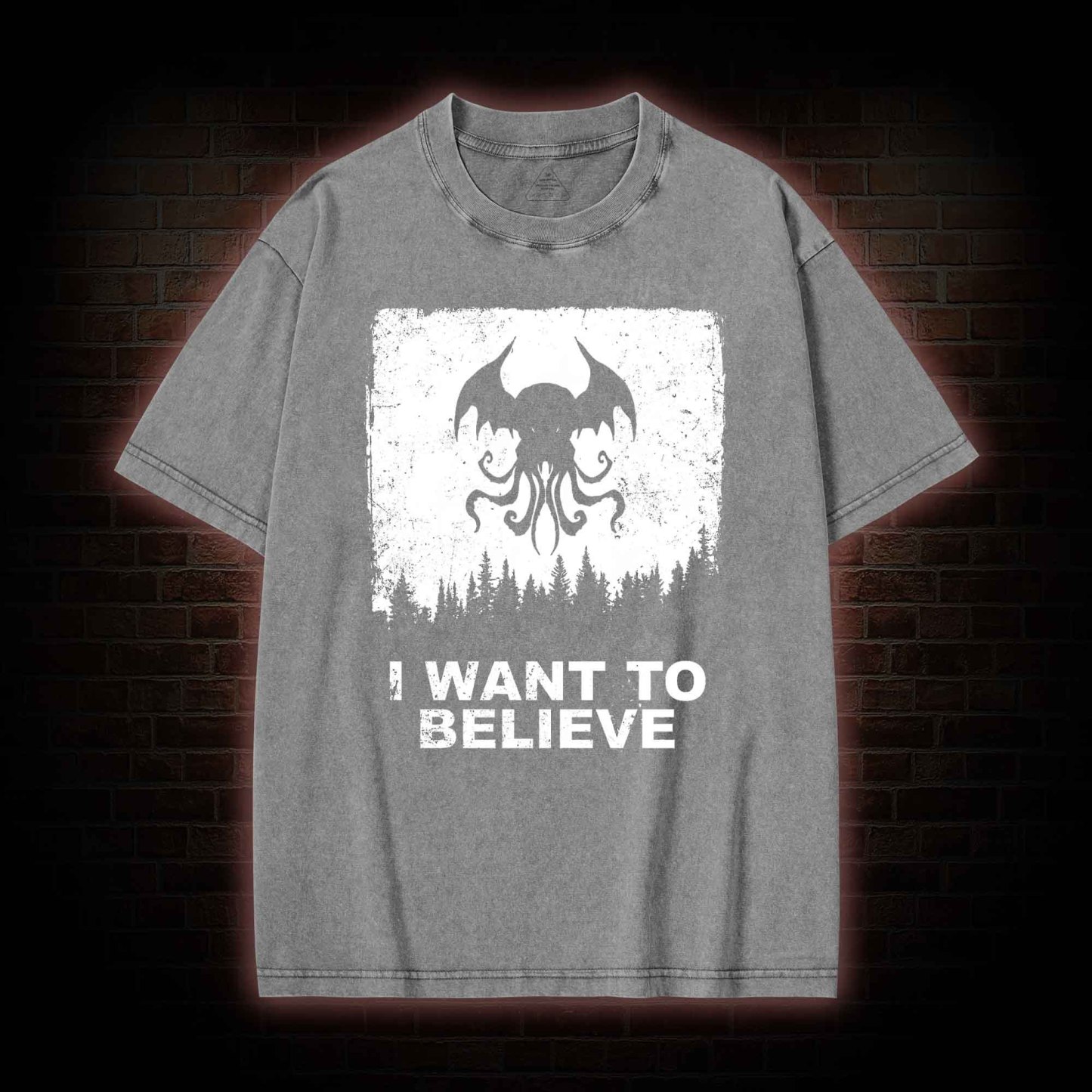 I Want to Believe in Cthulhu Washed T-shirt
