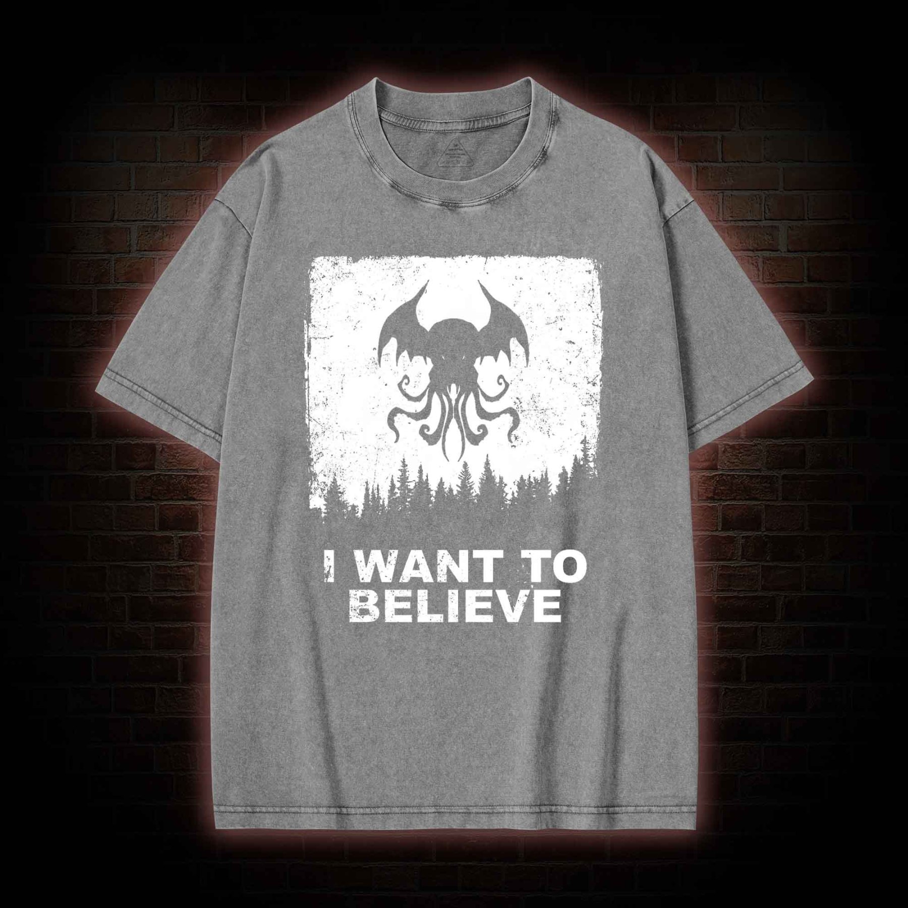 I Want to Believe in Cthulhu Washed T-shirt