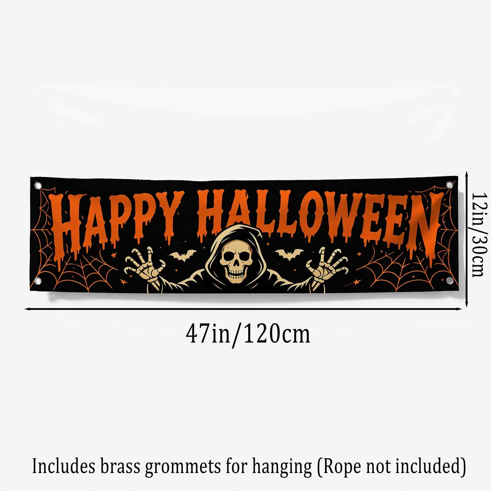 Ghostly Skeleton Happy Halloween Banner