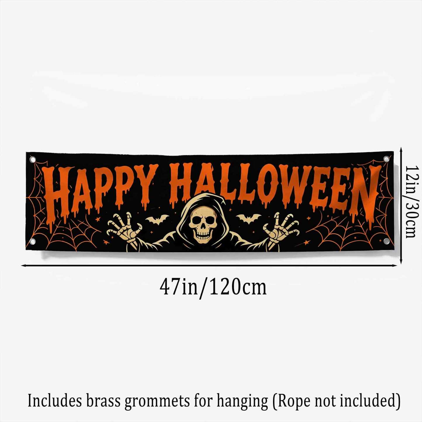 Ghostly Skeleton Happy Halloween Banner